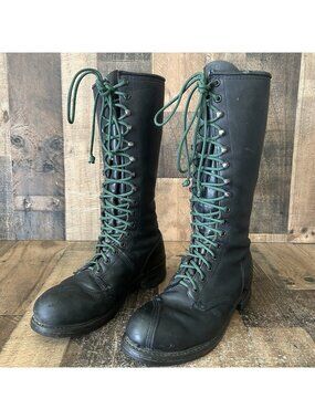 Linesman Brand Vintage Tall Steel Toe Work Boots Mens 9.5